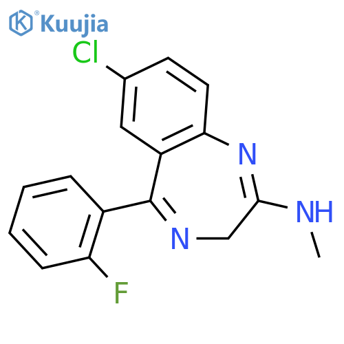 7-Chloro-5-(2-fluorophenyl)-2-methylamino-3H-1,4-benzodiazepine structure