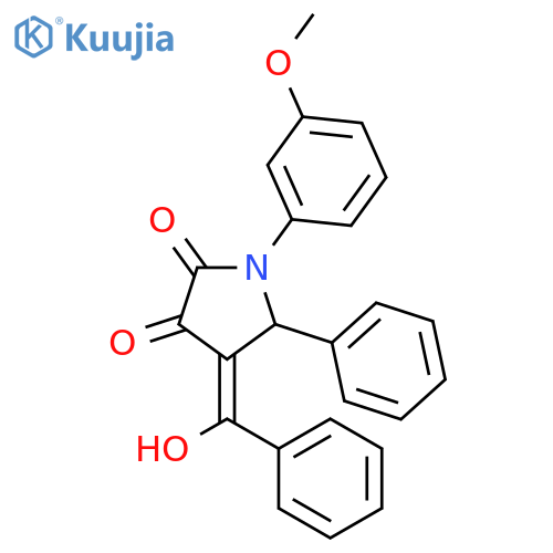 (4Z)-4-[hydroxy(phenyl)methylidene]-1-(3-methoxyphenyl)-5-phenylpyrrolidine-2,3-dione structure