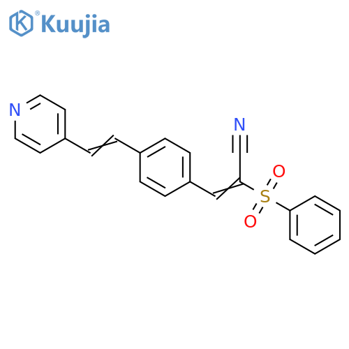 2-Propenenitrile, 2-(phenylsulfonyl)-3-[4-[2-(4-pyridinyl)ethenyl]phenyl]- structure