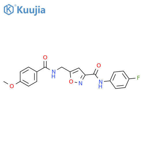 3-Isoxazolecarboxamide,N-(4-fluorophenyl)-5-[[(4-methoxybenzoyl)amino]methyl]- structure