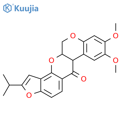 [1]Benzopyrano[3,4-b]furo[2,3-h][1]benzopyran-6(6aH)-one,12,12a-dihydro-8,9-dimethoxy-2-(1-methylethyl)-,(6aR-cis)- (9CI) structure