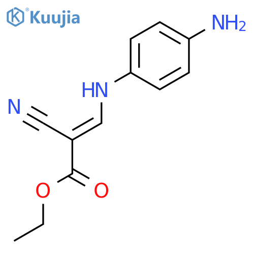 2-PROPENOIC ACID, 3-[(4-AMINOPHENYL)AMINO]-2-CYANO-, ETHYL ESTER structure