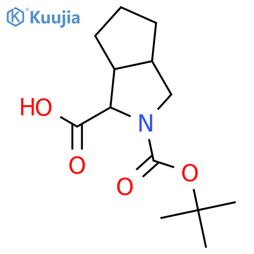 (3S,3aS,6aR)-2-tert-butoxycarbonyl-3,3a,4,5,6,6a-hexahydro-1H-cyclopenta[c]pyrrole-3-carboxylic acid structure