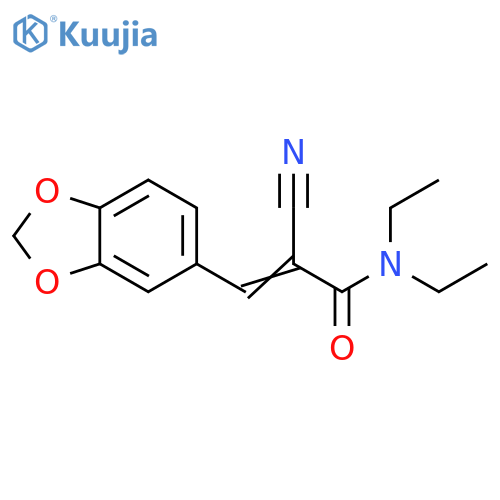 (2Z)-3-(2H-1,3-benzodioxol-5-yl)-2-cyano-N,N-diethylprop-2-enamide structure