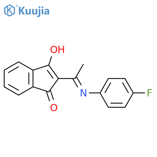 2-(((4-Fluorophenyl)amino)ethylidene)indane-1,3-dione structure