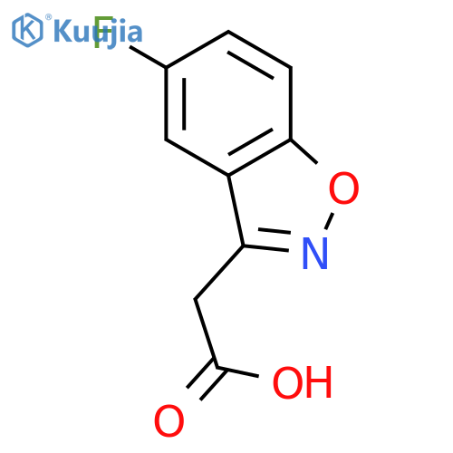 2-(5-fluoro-1,2-benzoxazol-3-yl)acetic acid structure
