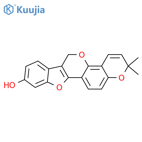 2H,6H-Benzofuro[3,2-c]pyrano[2,3-h][1]benzopyran-9-ol, 2,2-dimethyl- structure