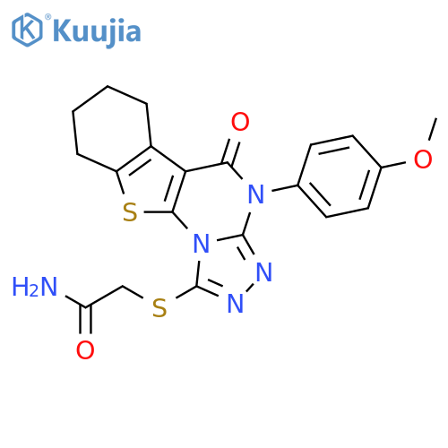 2-{[4-(4-methoxyphenyl)-5-oxo-4,5,6,7,8,9-hexahydro[1]benzothieno[3,2-e][1,2,4]triazolo[4,3-a]pyrimidin-1-yl]sulfanyl}acetamide structure