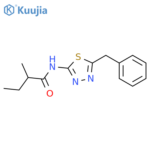 N-(5-benzyl-1,3,4-thiadiazol-2-yl)-2-methylbutanamide structure