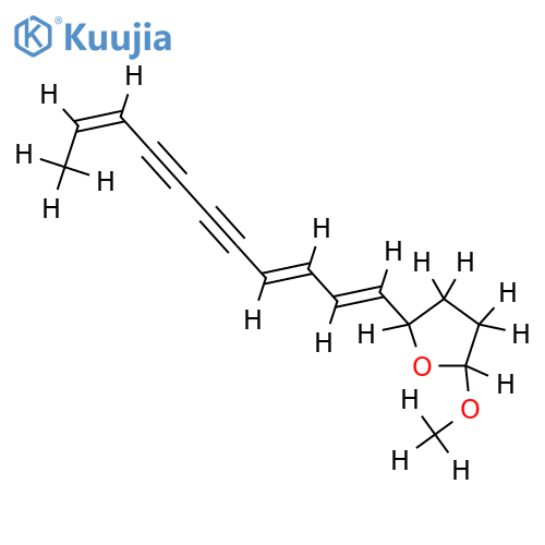 Me ether-(2R*,5S*,1'E,3'E,9'Z)-form-Tetrahydro-5-(1,3,9-undecatriene-5,7-diynyl)-2-furanol, structure