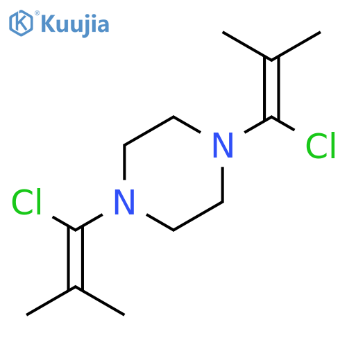 PIPERAZINE, 1,4-BIS(1-CHLORO-2-METHYL-1-PROPENYL)- structure