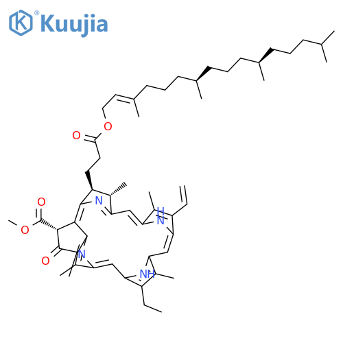 3-Phorbinepropanoicacid, 9-ethenyl-14-ethyl-21-(methoxycarbonyl)-4,8,13,18-tetramethyl-20-oxo-,(2E,7R,11R)-3,7,11,15-tetramethyl-2-hexadecen-1-yl ester, (3S,4S,21R)- structure