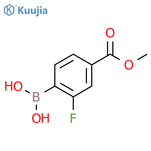[2-fluoro-4-(methoxycarbonyl)phenyl]boronic acid structure