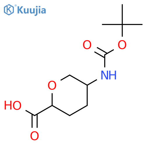 (2S,5R)-5-(tert-butoxycarbonylamino)tetrahydropyran-2-carboxylic acid structure