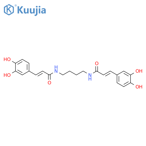 2-Propenamide, N,N'-1,4-butanediylbis[3-(3,4-dihydroxyphenyl)- structure
