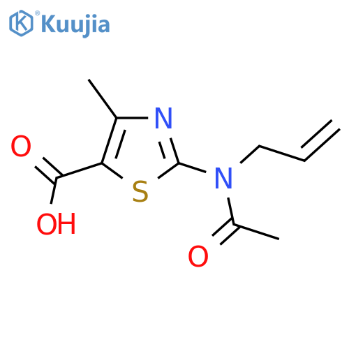4-methyl-2-N-(prop-2-en-1-yl)acetamido-1,3-thiazole-5-carboxylic acid structure