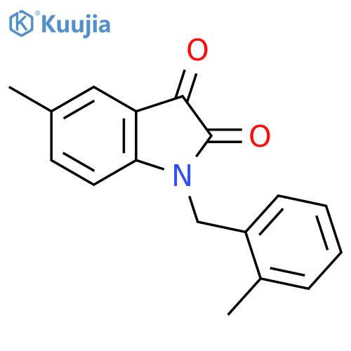 1H-Indole-2,3-dione, 5-methyl-1-[(2-methylphenyl)methyl]- structure