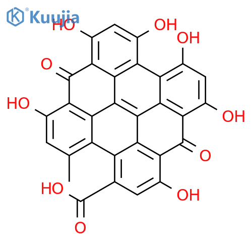 1,3,4,6,8,13-Hexahydroxy-10-carboxy-11-methylphenanthro(1,10,9,8-opqra)perylene-7,14-dione structure