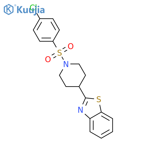 2-{1-(4-Chlorophenyl)sulfonyl-4-piperidinyl}-1,3-benzothiazole structure