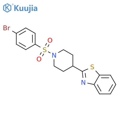 Piperidine, 4-(2-benzothiazolyl)-1-[(4-bromophenyl)sulfonyl]- (9CI) structure
