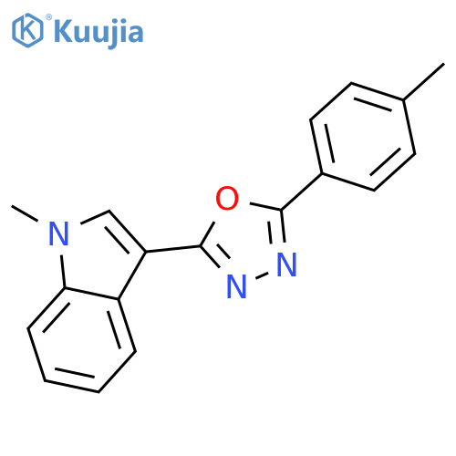 1H-Indole,1-methyl-3-[5-(4-methylphenyl)-1,3,4-oxadiazol-2-yl]-(9CI) structure