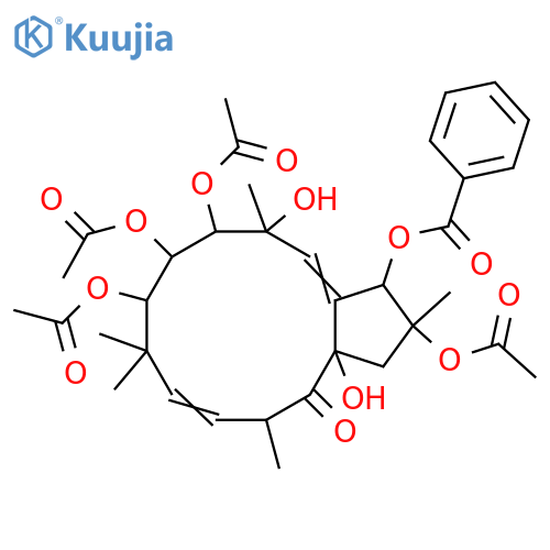 2,3,6,7,8,9,15-Heptahydroxy-4,11-jatrophadien-14-one; (2α,3β,4E,6α,7β,8β,9α,11E,13β,15β)-form, 3-Benzoyl, 2,7,8,9-tetra-Ac structure