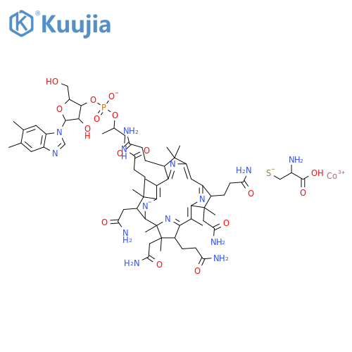 Cobinamide,Co-(L-cysteinato-kS)-,dihydrogen phosphate (ester), inner salt, 3'-ester with (5,6-dimethyl-1-a-D-ribofuranosyl-1H-benzimidazole-kN3) (9CI) structure