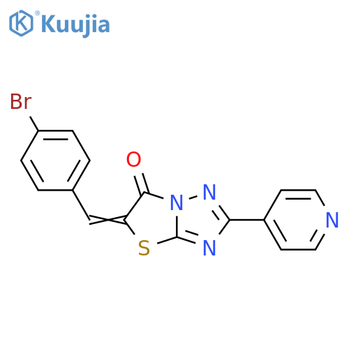 (5Z)-5-(4-bromophenyl)methylidene-2-(pyridin-4-yl)-5H,6H-1,2,4triazolo3,2-b1,3thiazol-6-one structure