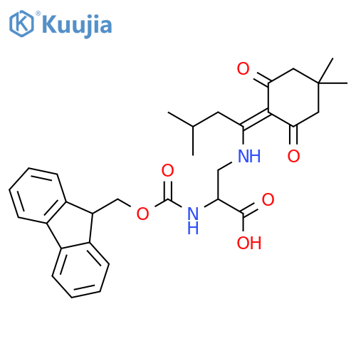 N-α-Fmoc-N-β-(4,4-dimethyl-2,6-dioxocyclohex-1-ylidene)-3-methylbutyl-L-2,3-diaminopropionic Acid structure