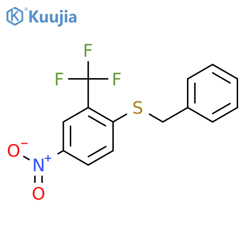 Benzene, 4-nitro-1-[(phenylmethyl)thio]-2-(trifluoromethyl)- structure