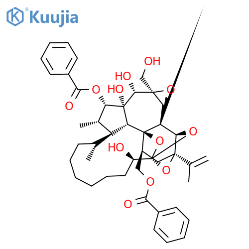 [(1R,2S,4R,5R,6S,7S,9R,10S,11S,12S,13S,14S,15R,22R,23S,25R)-12-Benzoyloxy-10,11,22-trihydroxy-9-(hydroxymethyl)-13,15-dimethyl-4-prop-1-en-2-yl-8,24,26,27-tetraoxaheptacyclo[12.10.1.14,23.15,23.01,6.07,9.011,25]heptacosan-2-yl]methyl benzoate structure