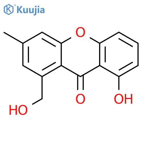 1-hydroxy-6-methyl-8-(hydroxymethyl)xanthone structure