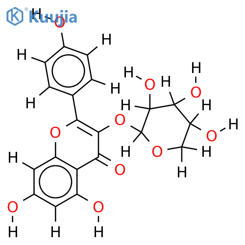 3-O-alpha-L-Arabinopyranoside-3,4',5,7-Tetrahydroxyflavone structure