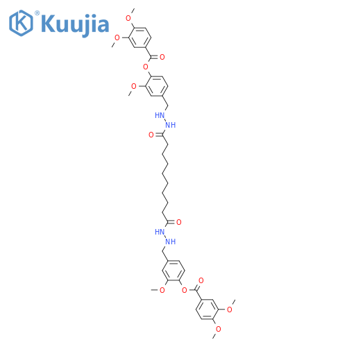 Decanedioic acid, bis[2-[[4-[(3,4-dimethoxybenzoyl)oxy]-3-methoxyphenyl]methyl]hydrazide] (9CI) structure