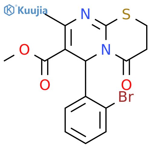 methyl 6-(2-bromophenyl)-8-methyl-4-oxo-2H,3H,4H,6H-pyrimido2,1-b1,3thiazine-7-carboxylate structure