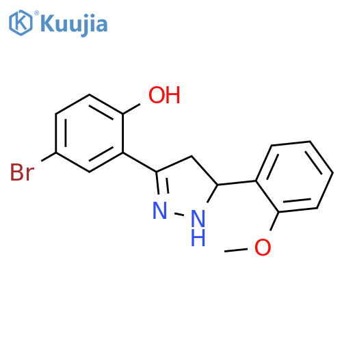 4-bromo-2-[5-(2-methoxyphenyl)-4,5-dihydro-1H-pyrazol-3-yl]phenol structure