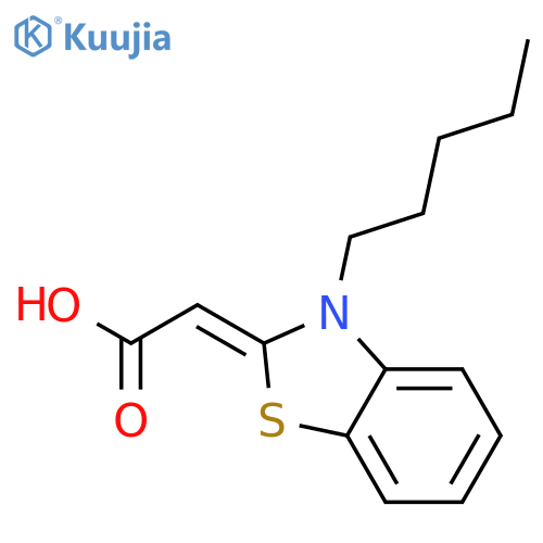 Acetic acid, (3-pentyl-2(3H)-benzothiazolylidene)-, (2Z)- structure