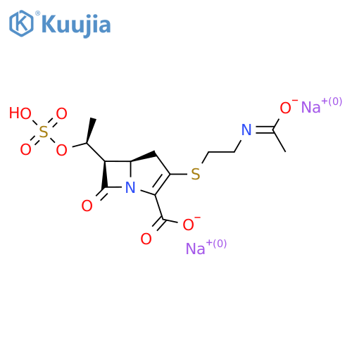 Disodium;(5R,6R)-3-[2-(1-oxidoethylideneamino)ethylsulfanyl]-7-oxo-6-[(1S)-1-sulfooxyethyl]-1-azabicyclo[3.2.0]hept-2-ene-2-carboxylate structure
