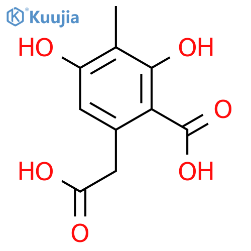 BENZENEACETIC ACID, 2-CARBOXY-3,5-DIHYDROXY-4-METHYL- structure