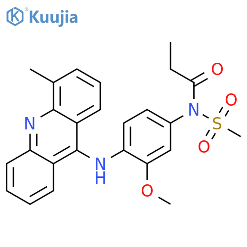 Propanamide,N-[3-methoxy-4-[(4-methyl-9-acridinyl)amino]phenyl]-N-(methylsulfonyl)- structure
