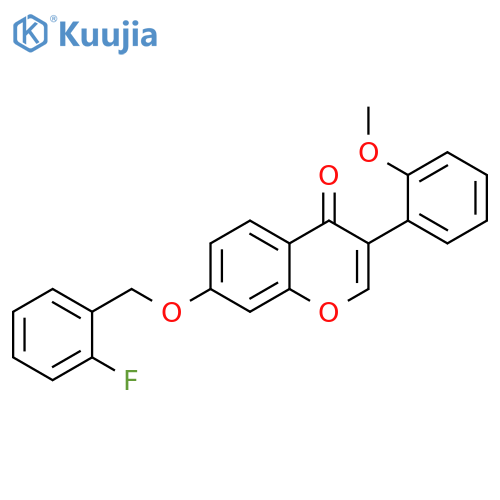 7-(2-fluorophenyl)methoxy-3-(2-methoxyphenyl)-4H-chromen-4-one structure