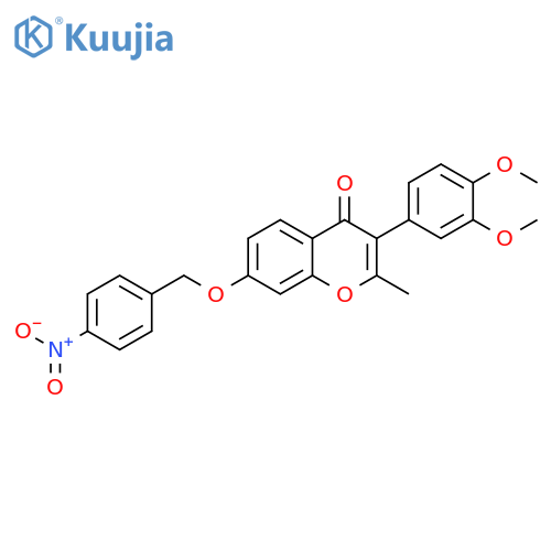 3-(3,4-dimethoxyphenyl)-2-methyl-7-(4-nitrophenyl)methoxy-4H-chromen-4-one structure