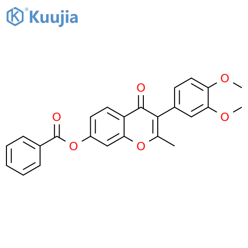 3-(3,4-dimethoxyphenyl)-2-methyl-4-oxo-4H-chromen-7-yl benzoate structure