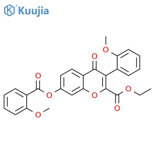 ethyl 7-(2-methoxybenzoyloxy)-3-(2-methoxyphenyl)-4-oxo-4H-chromene-2-carboxylate structure