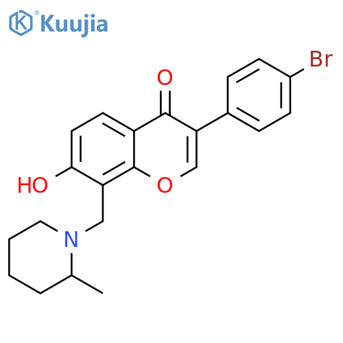 3-(4-bromophenyl)-7-hydroxy-8-(2-methylpiperidin-1-yl)methyl-4H-chromen-4-one structure