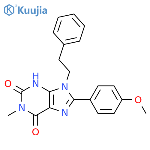 8-(4-Methoxy-phenyl)-1-methyl-9-phenethyl-3,9-dihydro-purine-2,6-dione structure
