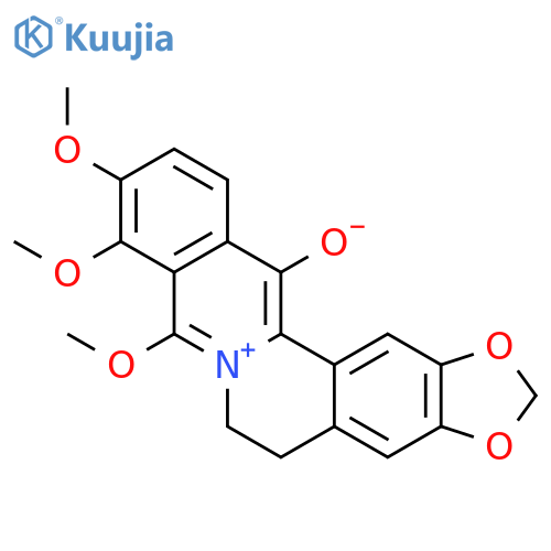 Benzo[g]-1,3-benzodioxolo[5,6-a]quinolizinium,5,6-dihydro-13-hydroxy-8,9,10-trimethoxy-, inner salt (9CI) structure