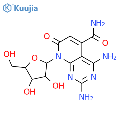 2,4-diamino-8-[3,4-dihydroxy-5-(hydroxymethyl)oxolan-2-yl]-7-oxopyrido[2,3-d]pyrimidine-5-carboxamide structure