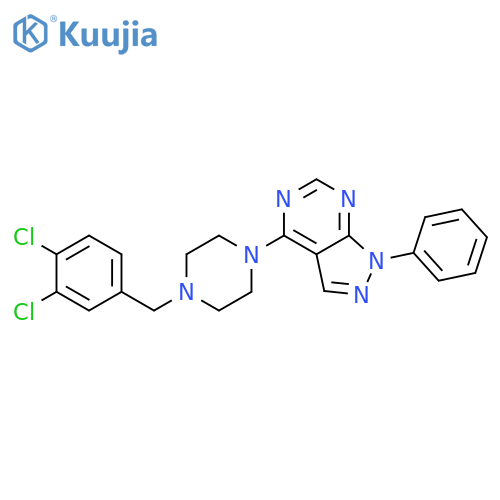 1-(3,4-dichlorophenyl)methyl-4-{1-phenyl-1H-pyrazolo3,4-dpyrimidin-4-yl}piperazine structure