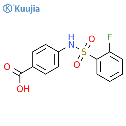 4-(2-fluorobenzenesulfonamido)benzoic acid structure